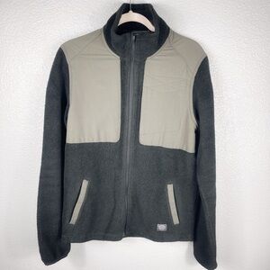 Toad&Co Ballards Fleece Jacket Full Zip Men’s Small Black/Green Pockets Warm